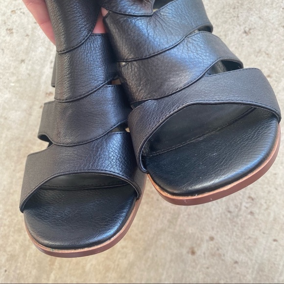 ISOLA | Rona Caged Black Leather Bootie Heels 10 - Picture 6 of 9